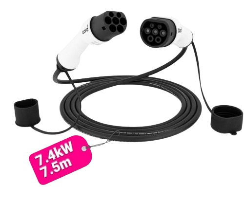 Cord EV 7.4KW Charging Cable 7.5 Metre 32a Black